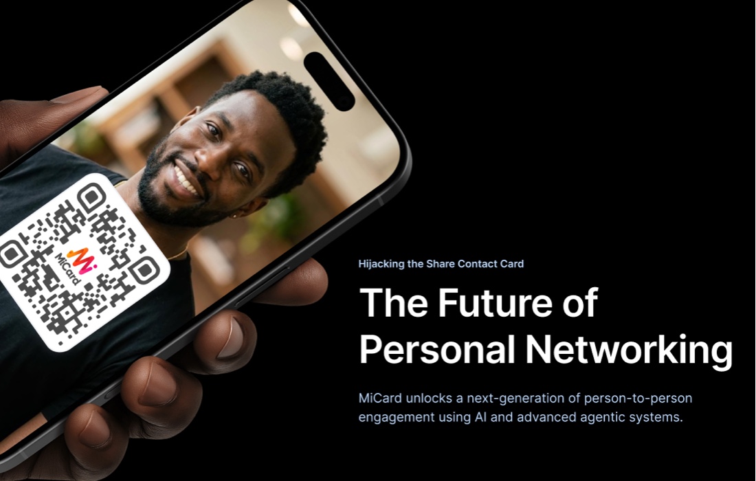 MiCard.io digital contact card platform — preview